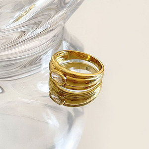 Non Tarnish Dainty Chunky Thick 18k <strong>Gold</strong> Plated <strong>Ring</strong> Cubic Zirconia <strong>Thumb</strong> <strong>Rings</strong> for Women and Men - Product Image 2