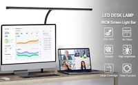 Lampe de bureau LED moderne en aluminium pour la protection des yeux, flexible et réglable avec col de cygne, à intensité tactile pour salles de lecture et bureaux
