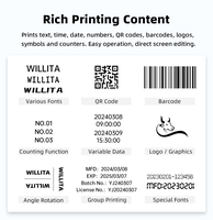 Imprimante jet d'encre Willita YX-4MAX 50,8 mm - Codage automatique grand format pour boîtes en carton, aliments, etc. |   110V/220V |   Flexible
