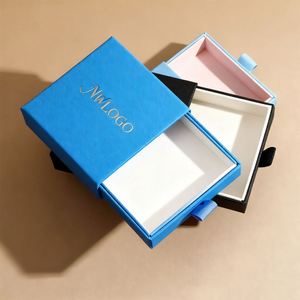 Boîtes rigides magnétiques en carton de luxe personnalisées pour l'expédition de bijoux - Boîte à collier en papier fleuri avec logo personnalisé - Product Image 1