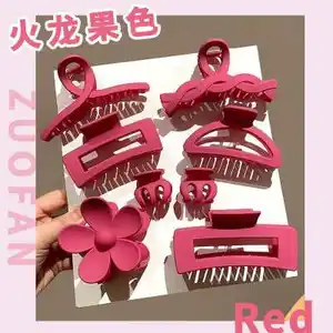 Tiên Tiến Cá Mập Clip Pitaya Màu Thiết Lập Lớn Kleinland Tóc Clip 8-Mảnh Thiết Lập Dễ Thương Trở Lại Kết Hợp Tóc Grips Cho Phụ Nữ