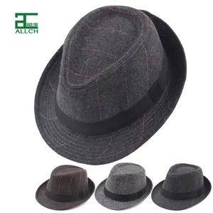 Allch Rts Winter Groothandel Faux Wol Vilten Hoed Fedora Mens Fedora Hoeden Wolvilt Klassieke Ontwerp Cowboy Hoed