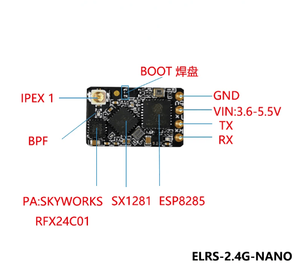 Receptor BAYCK ELRS 915MHz / 2.4GHz NANO ExpressLRS con Antena Tipo T, Admite Actualización WiFi para Drones RC FPV - Product Image 5