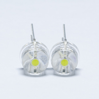 Lampe LED pour chapeau de paille, lentille diffuseur transparente 8MM, blanc, rouge, vert, bleu, connecteur 2 broches, durée de vie 50000 heures