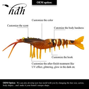 เหยื่อล่อสำหรับตกปลาแบบมีที่จับ,เหยื่อกุ้งเทียมเหยื่อปลาปลอมมีตัวช่วยในการต่อเข้าด้วยกัน - Product Image 3