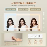 Coiffeuse avec miroir, éclairage LED 3 couleurs réglable, écologique, durable, support pour sèche-cheveux, 8 tiroirs ouverts