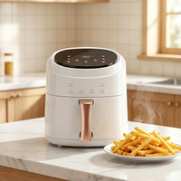 Friteuse à air numérique de luxe blanche 6L avec écran tactile multifonctionnelle sans huile