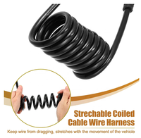 OEM 3-5ft 4Way Flat Wire Extension Adaptateur enroulé de remorque 4Pin Connecteur de faisceau de câblage de remorque pour moto ATV Marine Boat