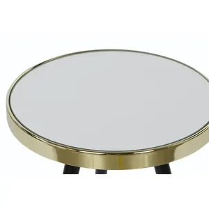 SIDE <b>TABLE</b> STEEL <b>MIRROR</b> 42.5X42.5X48 GOLD - Product Image 3