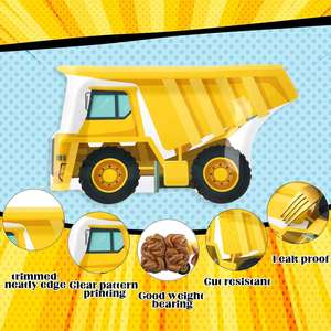 Factory Direct Construction Truck Paper <b>Plates</b> for Birthday Parties Modern 10 X 8.8 Inches <b>Plate</b> - Product Image 1
