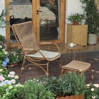 Ensemble de fauteuils inclinables à bascule en rotin moderne, cadre en aluminium résistant aux intempéries, sièges de patio extérieurs pour jardin, balcon