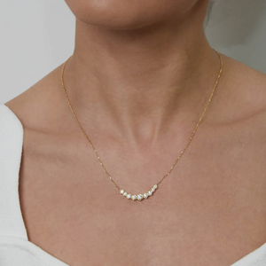 <span class=keywords><strong>Collana</strong></span> Esagonale in Ottone Glitterato <span class=keywords><strong>con</strong></span> Zirconi Taglio Brillante, Placcata in Oro 18K per Occasioni Nuziali Femminili - Product Image 6