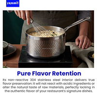 Panci Saus Stainless Steel Tri-ply MOQ Rendah Pemanasan Cepat Multi-ukuran Peralatan Masak Hotel Restoran Tahan Lama untuk Penggunaan Sehari-hari