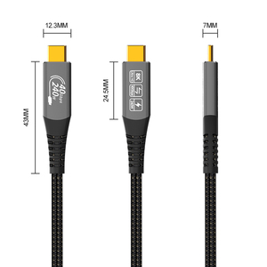 Câble coaxial Thunderbolt 4 USB 4.0 personnalisé A006-3 20V 5A 8K 40 Gbps PD100W avec gaine en PVC mâle-mâle pour microphone, moniteur, lecteur DVD - Product Image 2