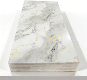 Panel <span class=keywords><strong>de</strong></span> Pared con Textura <span class=keywords><strong>de</strong></span> Mármol Sintético, Resistente al Fuego y a las Llamas, Panel Decorativo <span class=keywords><strong>de</strong></span> Plástico con Protección UV para TV - Product Image 2