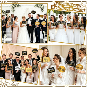 Decorazioni per Feste di Matrimonio, Ghirlanda di Carta 'Just Married', Striscioni e Bandierine, Banner 'Happy Wedding', Accessori per Foto Booth - Product Image 4