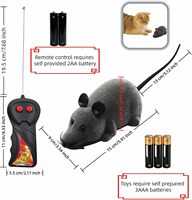 Souris en peluche interactive sans fil réaliste à télécommande pour chats et chiens, mouvements avant/arrière, jouet d'intérieur pour animaux de compagnie