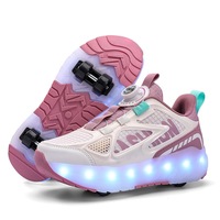Chaussures à roulettes pour enfants, quatre roues, été, garçons, filles, étudiants, lumineuses, amovibles, baskets à roulettes