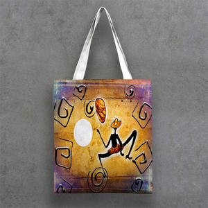 Bolsa <span class=keywords><strong>de</strong></span> Mano <span class=keywords><strong>de</strong></span> Lona Ecológica con Diseño Personalizado <span class=keywords><strong>de</strong></span> Arte Nacional Africano, Pintura al Óleo <span class=keywords><strong>de</strong></span> Dibujos Animados - Product Image 4