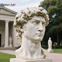 Art abstrait nordique Figure David Statue décoration artisanat Renaissance Sculpture ornements grand marbre David visage Sculpture