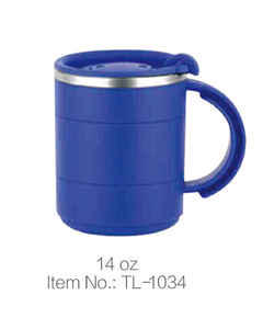 Business Gift Office Cup Coffee <b>Mug</b> with 14Oz Vacuum Insulation Modern Design Handle and Lid Leak-Proof Eco-Friendly - Product Image 2