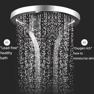 Waterfall Round Top Spray Stainless Steel Brass Spool Rain Shower System Piano Key Shower Set