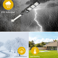 Lampe de rue solaire LED intégrée tout-en-un de qualité supérieure, étanche IP65, en matériau ABS, 120W, pour extérieur, parking, place publique