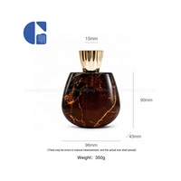 Flacon de parfum en verre unique à motif marbré de luxe, revêtement personnalisé, flacon de parfum vide, OEM ODM, conteneur cosmétique pour parfum