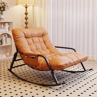 Fauteuil à bascule nordique de luxe en tissu microfibre moderne/fauteuil en cuir salon salon canapé d'appoint