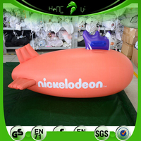 Avion gonflable de décoration de publicité de modèle de dirigeable orange gonflable de logo personnalisé