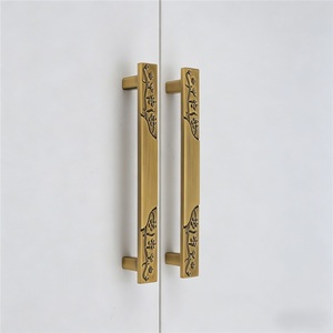 New Chinese Antique plum Blossom Branch Handle Carved Modern Wardrobe <b>Cabinet</b> Drawer Handle Zinc Alloy Durable Solid Handle - Product Image 1