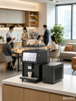 Machine à café automatique de bureau commerciale, équipement de distribution de café fraîchement préparé avec plusieurs choix de boissons