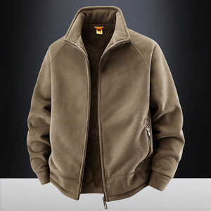 Giacca in pile da uomo autunno inverno 2025, nuova, antivento, spessa 180g, in poliestere, con collo alto, cerniera e maniche lunghe, casual sportiva, vestibilità ampia - Product Image 1