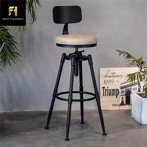 Sgabelli da Bar Industriali Nordici Rustici Commerciali di Lusso Accessibile in Ferro Senza Braccioli Regolabili in Altezza per Bancone Bar - Product Image 4