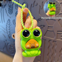 Squishy Cutie Alert Big-Eye Frog Porte-clés anti-stress Capybara Pig Style, breloque de sac essentielle pour les couples et les étudiants