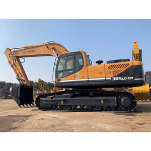 Excavadora de cadenas Hyundai 305LC-9T con motor Cummins, Bosch Rexroth, alta eficiencia, equipo de construcción pesado de color amarillo - Product Image 1