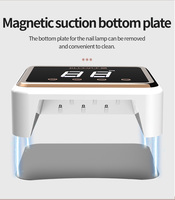 Lampe à ongles UV LED rechargeable avec batterie intégrée, écran LCD, mémoire, base magnétique, détection infrarouge, logo personnalisé pour les acheteurs de magasin