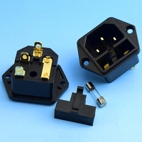 Conector de alimentación de CA C14, 3 pines, 15A, 250V, 3 pines, C14