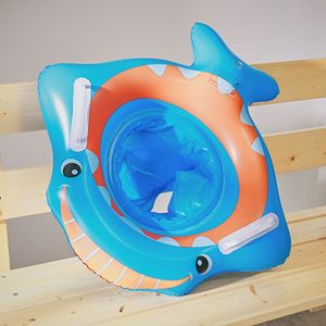 Xiaolu Children's Shark <b>Inflatable</b> Swimming Ring Seat Pool <b>Float</b> For Kids Novelty Animal Design 0.18mm PVC - Product Image 2