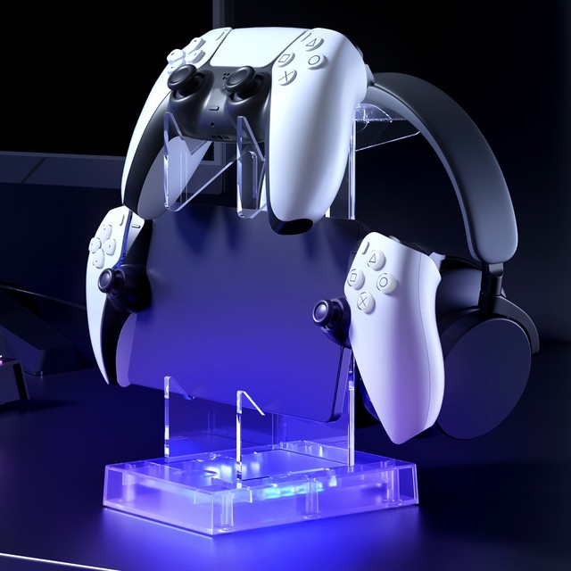 RGB Multi Functional Bracket 2 Tiers Universal Stand Headphone Holder Controller Display Stand for Controller/ Handheld Console