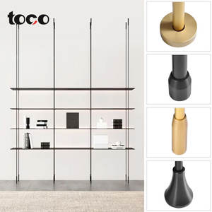 Estantería de tubo redondo de aleación de aluminio moderna personalizada, decoración para sala de estar, estantería Modular de diseño italiano - Product Image 3