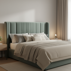 Funda de cojín para cabecero de terciopelo gris, 59.8 pulgadas, modelo acolchado D0100H5G1VX - Product Image 2