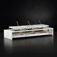 Ensemble de bols à trempette en acrylique Square Lucite the Square Dip Bowl Set avec blanc et noir
