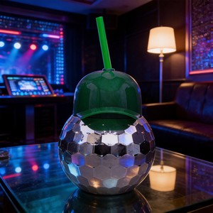 Novelty Disco Ball Water <b>Cup</b> <b>Plastic</b> With Straw Party Festival Use Reusable - Product Image 2