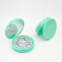 Boîte d'emballage de cils transparente ronde, Matte, en plastique, avec miroir, verte, rose, compacte, étiquette privée, personnalisé, coffret d'emballage