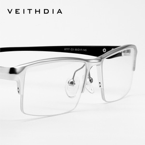 Veithdia Aluminum Magnesium TR90 Half Rim Eyeglasses <b>Frame</b> Square Men Anti Blue Light Protection 8777 - Product Image 5