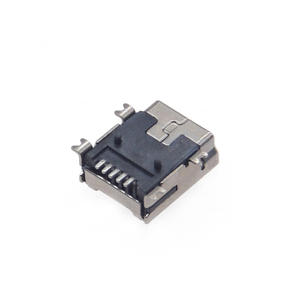 Conector Receptáculo SMT Mini USB de 5 Pines Hembra en Ángulo Recto (Horizontal) con 4 Almohadillas de Montaje - Product Image 5