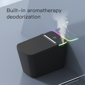 Luxury Hotel Bathroom <strong>Black</strong> Floor Standing Intelligent <strong>Toilet</strong> with UV Nozzle Square Ceramic Fully Automatic Closestool - Product Image 1