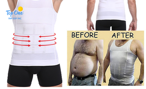Top One Camisa adelgazante moldeadora de cuerpo para hombre Chaleco de cintura de barriga Camisa para perder peso Chaleco de escultura elástica para hombre Capa base - Product Image 6