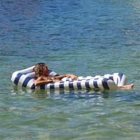 Hamac gonflable marin en PVC épaissi, flotteur de piscine en maille, chaise longue aquatique avec appui-tête intégré pour adultes, détente à la plage